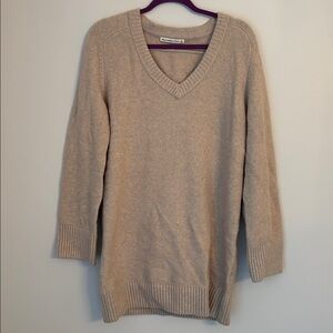 Abercrombie & Fitch Beige Knit V Neck Sweater Dress NWT